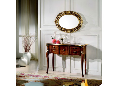 Holz Italienische Möbel Stil Barock Luxus Konsolentisch Spiegel Sideboard 2tlg Set Neu
