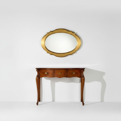 Möbel Stil Barock Konsolentisch Spiegel Holz Italienische Tische Gruppe