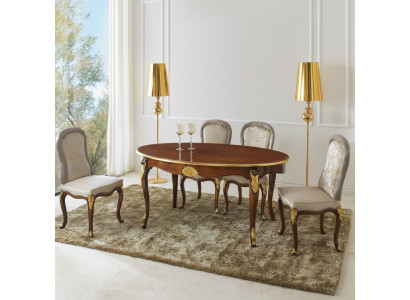 Ovaler Tisch Italienische Möbel Luxus Esstisch Esszimmer Holz Klassischer Stil