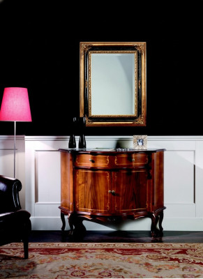 Italienische Möbel Kommode Schrank Braun Design Luxus Holz Stil Barock