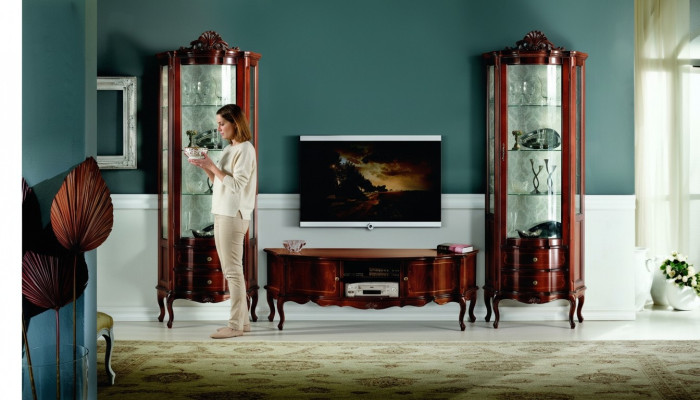 Design Italienische Luxus Stil Wohnzimmer Möbel Vitrine Schrank Barock Rokoko Stil Set