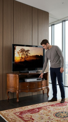 RTV Schrank Italienische Möbel Sideboard TV Lowboard Wohnzimmer Holz