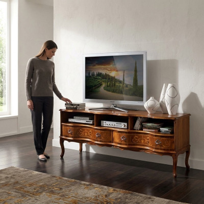 Italienische Holz Möbel Sideboard tv Lowboard Lang rtv Schrank Luxus Wohnzimmer Neu
