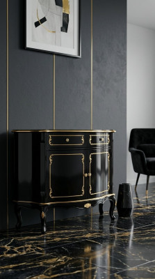 Luxus Italienische Holz Möbel Kommode Schwarz Luxus Buffet Schrank