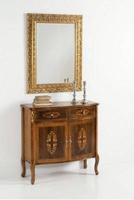 Kommode Holz Möbel Barock mit Spiegel Luxus Italienische Möbel 2tlg Garnitur