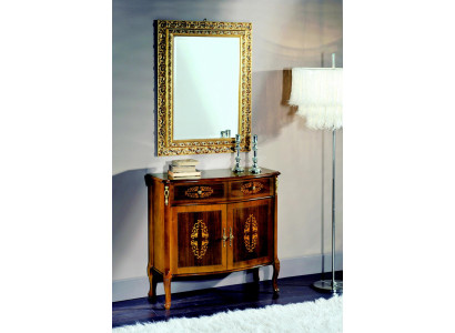 Kommode Holz Möbel Barock mit Spiegel Luxus Italienische Möbel 2tlg Garnitur