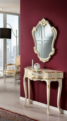 Möbel Stil Barock Luxus Konsolentisch Spiegel Holz Italienische Tische