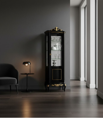 Designer Italienische Schicke Holz Möbel Barock Stil Luxus Schrank Vitrine Wohnzimmer