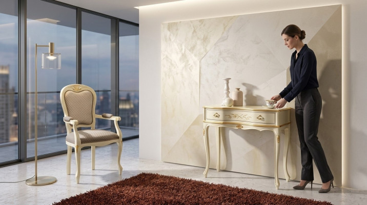 Braun Holz Italienische Möbel Konsolentisch Möbel Stil Barock Design Konsolen