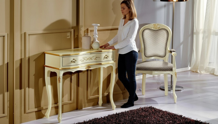 Schicke Designer Luxus Barock Sessel Italienische Holz Stuhl Wohnzimmer Möbel