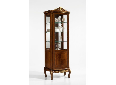 Klassische Möbel Holz Braun Vitrine Schicke Luxus Vitrineschrank Italienische Möbel