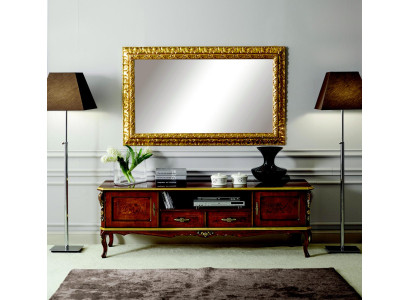 Luxus 2tlg Set Sideboard Lowboard rtv Spiegel Italienische Holz Möbel Holzmöbel