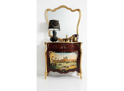 Italienische Kommode Anrichte Handmalerei Schrank Luxus Sideboard Italienische Holz