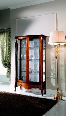 Luxuriöse Italienische Möbel Klassische Möbel Holz Braun Vitrine Schicke Vitrineschrank