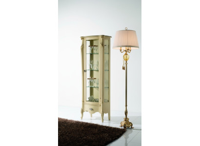 Klassische Möbel Italienische Möbel Holz Beige Vitrine Schicke Vitrineschrank Neu