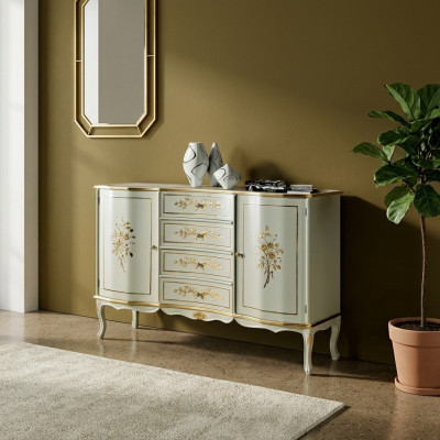 Luxus Kommode Schrank Italienische Holz Möbel Design Sideboard Konsole