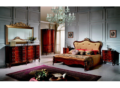 Set 3tlg. Schlafzimmer Garnitur Bett 2x Nachttisch Italienische Barock Möbel Neu