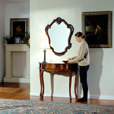Möbel Stil Barock Konsolentisch Spiegel Holz Italienische Tische Konsolen 2tlg.
