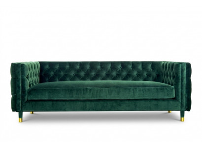 Chesterfield 4-Sitzer Sofa Luxus Design Möbel Textil Stoff Couchen Grün Sofas