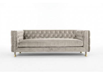 Beige Möbel 4 Sitzer Chesterfield Sofa Samt XXL Big Textil Stoff Couchen