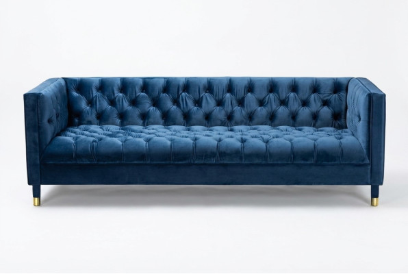 Chesterfield Sofa Blaue Sofas Stoff Couchen Kreative Möbel 4-Sitzer