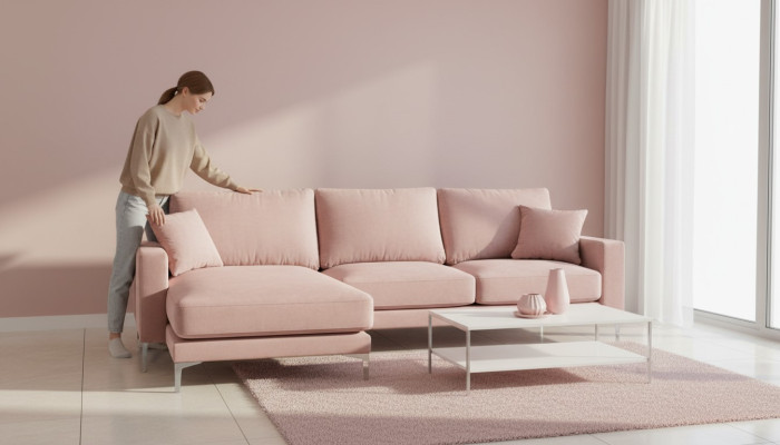 Textil Stoff Chesterfield Sofas Kreative Möbel Wohnzimmer Ecksofa Rosa XXL Big