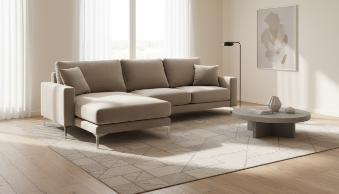 Sofas Stoff Wohnzimmer Design Couchen Polster Sofa Grau Ecksofa loft eckcouch