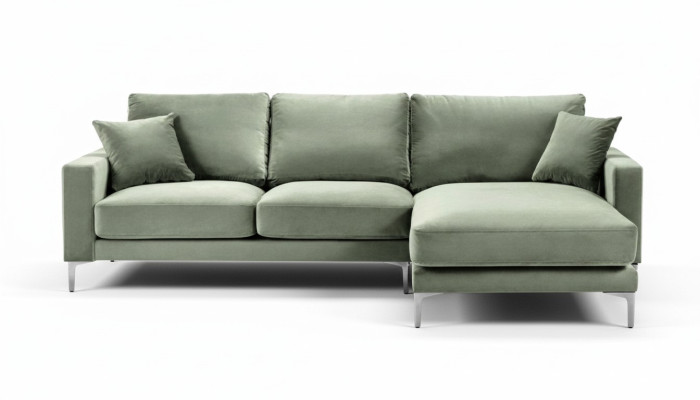 Salbeigrün Grün Ecksofa Stoff Wohnzimmer Design Couchen Polster Sofa Sofas Neu