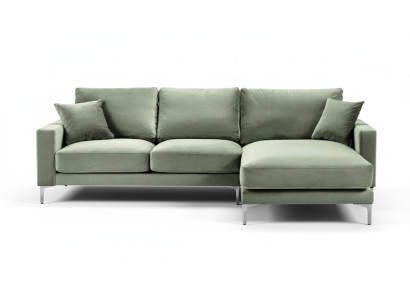Salbeigrün Grün Ecksofa Stoff Wohnzimmer Design Couchen Polster Sofa Sofas Neu