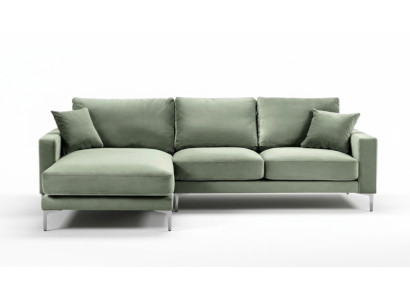 Salbeigrün Ecksofa Stoff Design Couchen Polster Sofa Sofas Neu Grün Wohnzimmer