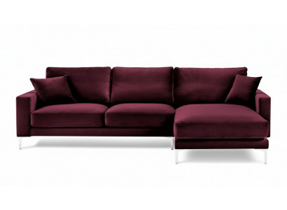 Burgund Rot Design Couchen Polster Sofa Sofas bordaux Ecksofa Stoff Wohnzimmer