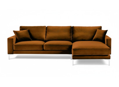 Stoff Wohnzimmer Design Couchen Polster Sofa Orange Ecksofa Sofas Italienische