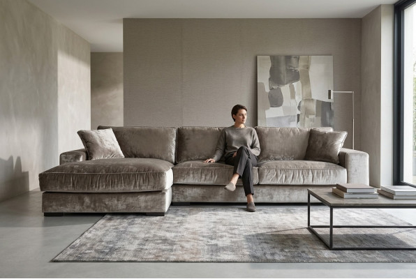 Braune Ecksofa Stoff Wohnzimmer Design Couchen Polster Sofa Sofas Italienische