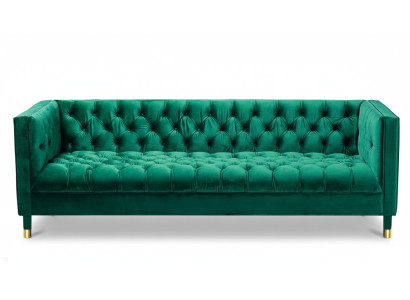 Grüne Dreisitzer Stoff Chesterfield Design Couchen Polster Sofa Wohnzimmer 230cm