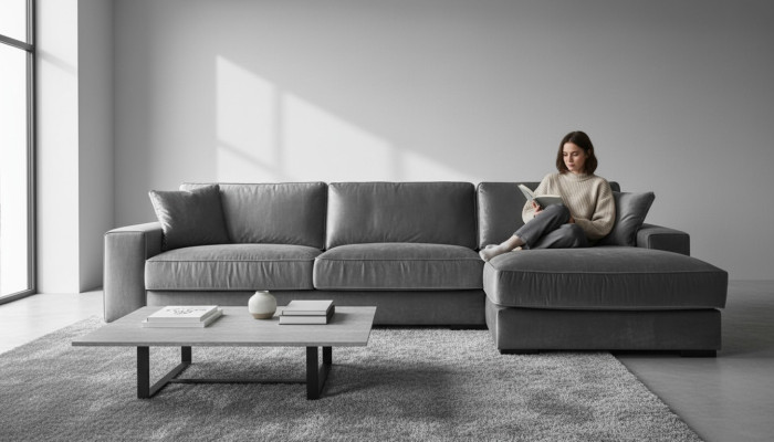 Graue Ecksofa Design Couchen Polster Sofas Italienische Einrichtung Wohnzimmer