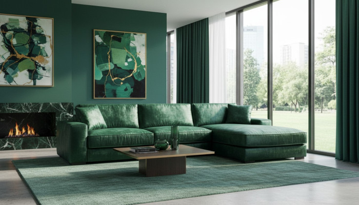 Grün Ecksofa Sofa Stoff Wohnzimmer Design Couchen Polster Sofas Big Samt Neu