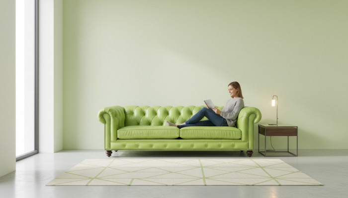 Wohnzimmer Chesterfield Sofa Grün Big Premium Leder Designer Möbel 4 sitzer Neu
