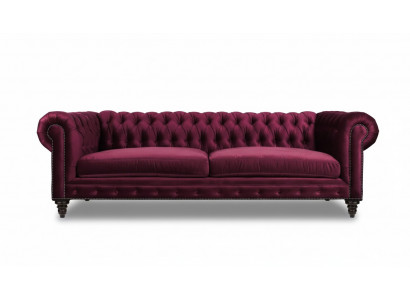 Sofas Textil Stoff Couchen Kreative Möbel 3 sitzer Neu Chesterfield Sofa Burgund
