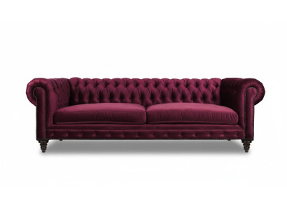 Sofas Textil Stoff Couchen Kreative Möbel 3 sitzer Neu Chesterfield Sofa Burgund