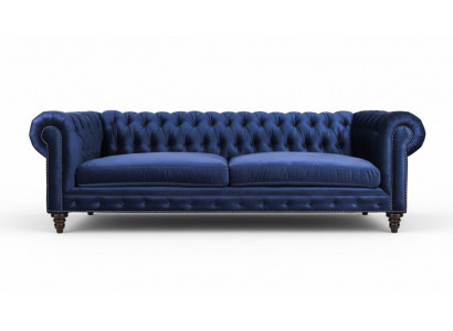 Chesterfield Dreisitzer Blau Neu Wohnzimmer Modern Kreative Möbel Textil Stoff