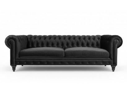 Chesterfield Schwarz Wohnzimmer Modern Dreisitzer Kreative Möbel Textil Stoff