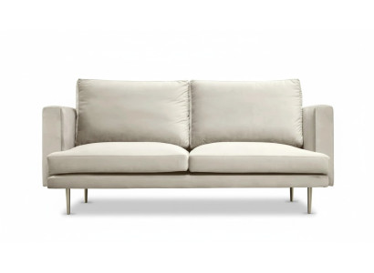 Italienische Möbel Dreisitzer Modern Design Couchen Sofa Textil Samt Beige Stoff