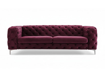 Chesterfield Sofa Dreisitzer Burgund Kreative Möbel Textil Stoff Wohnzimmer Neu