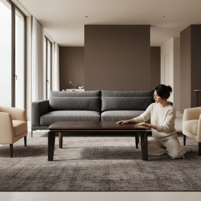 Couchtisch Dunkelbraun Holz Luxus Wohnzimmer Neu Modern Design