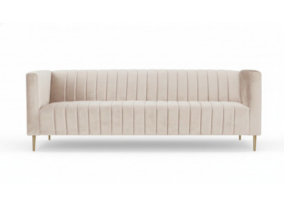 Beige Dreisitzer Sofa Stoff Polster Wohnzimmer Design Couchen Sofas Neu Modern