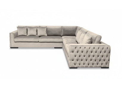 Ecksofa Beige Wohnlandschaft Couch Eckgarnitur Polster Neu Samt Möbel Design