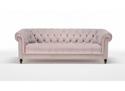 Chesterfield Altrosa Rosa Neu Dreisitzer Stoff Design Couchen Polster Sofa Sofas