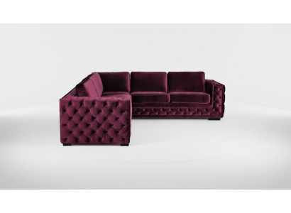Burgund Ecksofa Chesterfield Samt Stoff Möbel Neu Wohnzimmer Modern Design Sofa