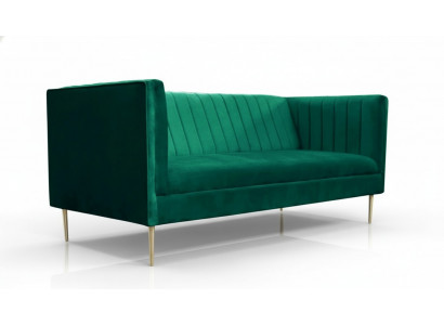 zweisitzer Sofa Sofas Grün Stoff Couchen Polster Wohnzimmer Design luxus Textil