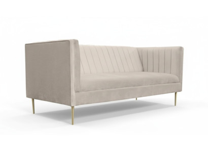 Italienische Möbel Dreisitzer Modern Design Couchen Sofa Textil Stoff Samt Beige